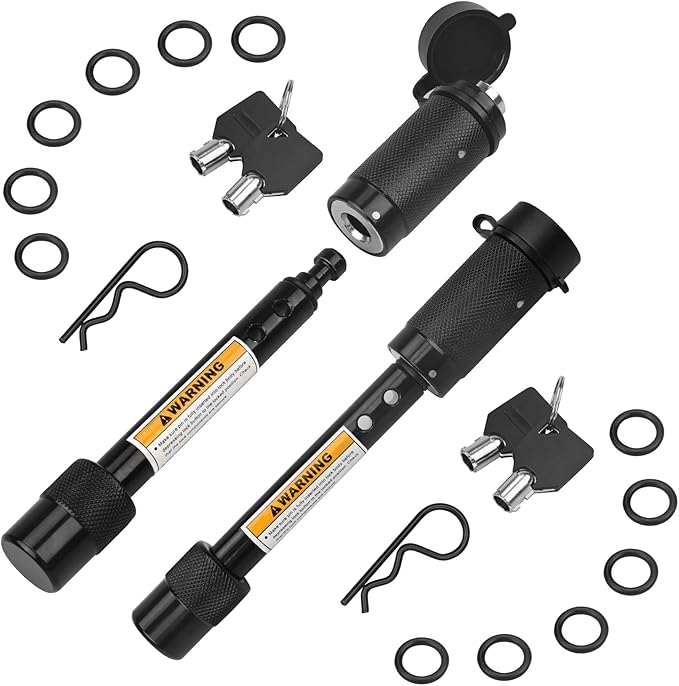 RVMATE Trailer Hitch Lock 5/8" Dia. for Class III IV 2"& 2-1/2" Receiver, Anti-Theft Steel Locking Hitch Pin with 2 Keys for Towing Trailer/Truck/Bike Rack, 2 Pack