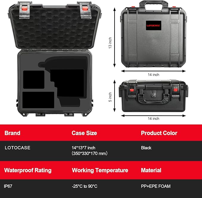 Case for Milwaukee M18 Impact and Torque Wrench - Waterproof Hard Tool Bo, Power Tool Combo Kit Bag for Milwaukee 2/1 3/4 3/8 Cordless Torque Wrenches/Battery/Charger (Case Only)