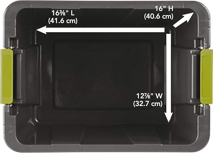 Sterilite 18 Gal Latching Tuff1 Storage Tote, Stackable Bin with Latch Lid, Plastic Container to Organize Garage, Basement, Blue Base and Lid, 6-Pack, Dark Indigo
