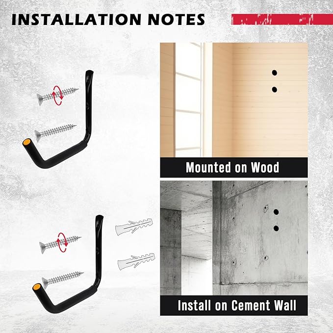 SEDY 4-Piece 15" 100 Lbs Heavy Duty Garage Storage Hooks, Kayak Storage Rack Garage Hooks Jumbo Arm Kayak Wall Mount for Hanging Surfboard Snowboard Paddle Board Ladders Bikes