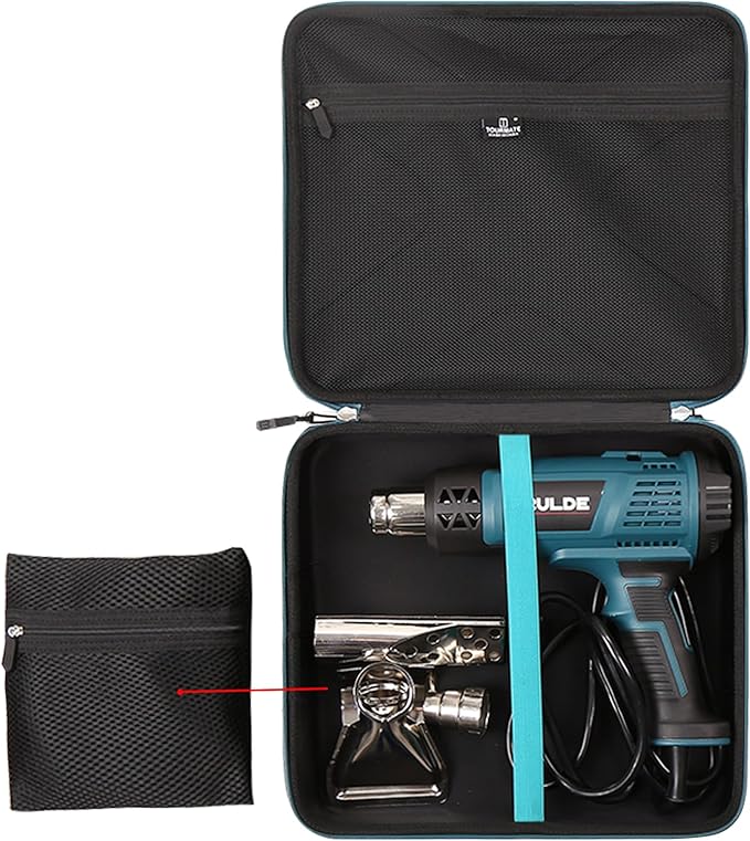 Tourmate Hard Storage Case for NEU MASTER/PRULDE Heat Gun - Travel Case with Built-in Mesh Pocket (Black)