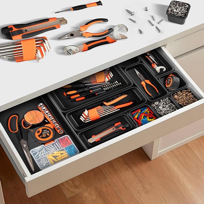 Takytao【48Pcs】【5 Size】Tool Box Organizer, Drawer Tool Organizer Tray Divider Set, Garage Tool and Accessories Storage, Toolbox Organization Storage for Rolling Tool Chest