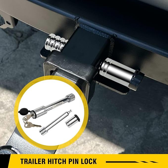 3mirrors Trailer Hitch Locks - Ball Hitch Lock + 2 Hitch Pin Lock Fits 1-7/8 Inch, 2 Inch, 2-5/16 Inch Couplers for Trailer Truck Car Boat