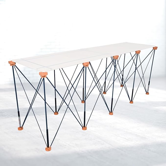 POWERTEC Arachni-Flex Portable Workbench 2x8ft Collapsible Workstand - Heavy Duty Folding Work Table Base, 2500 lbs Capacity 36 Inch Work Height, No Assembly Mobile Work Station w/Carry Strap (71928)