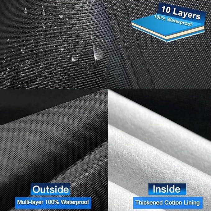 10 Layers SUV Car Cover Custom Fit for Nissan Rogue (2007-2024) Waterproof All Weather for Automobiles, Outdoor Full Cover Sun UV Rain Protection.Black