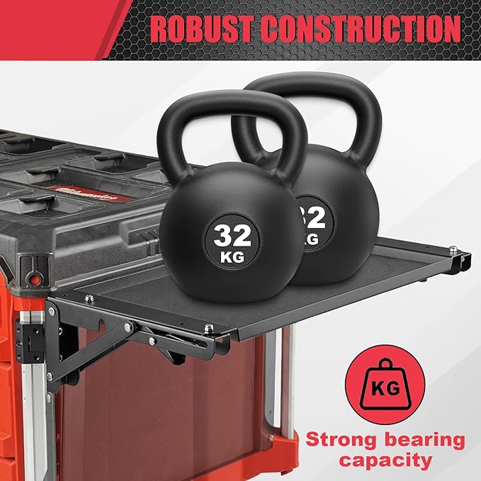 Folding Magnetic Table Compatible with Milwaukee Packout Toolbox,Powerful Magnetic Tool Tray Side on Your PACKOUT System