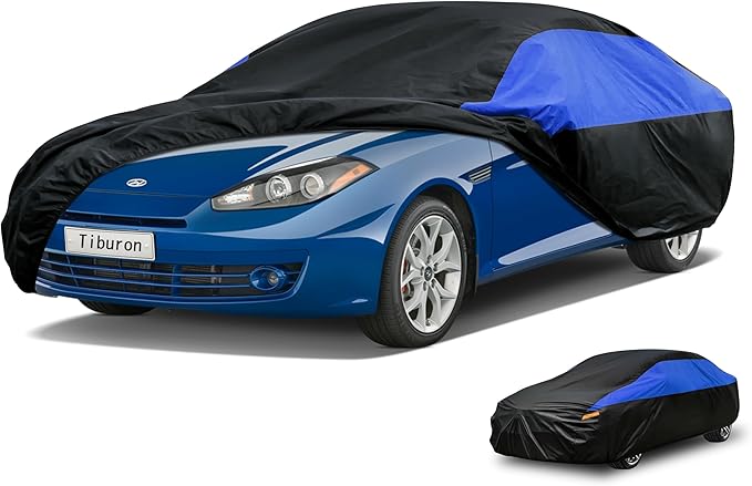 Hyundai Car Cover Custom Fit Hyundai Tiburon Waterproof All Weather, Lightweight Full Exterior Cover for Automobiles Outdoor Sun UV Rain Dust Snow Wind Protection.