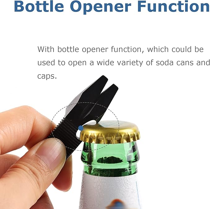 Titanium EDC Pry Bar with Nail Puller Bottle Opener Function with Pocket Clip EDC Tool (Black)