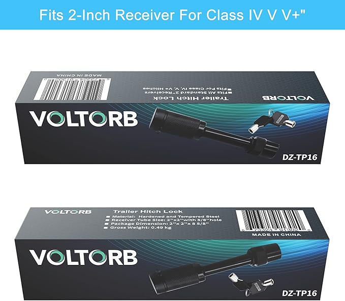 Voltorb Towing Hitch Receiver Lock, 5/8" Locking Hitch Pin for Class IV V V+, Fits 2-Inch Receiver, for Trailer Truck Car Boat