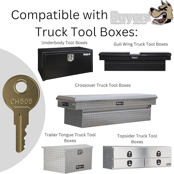 Robby's Cloud CH505 Replacement Key for Truck Tool Boxes and Paddle Handle Tool Boxes Marked CH-505-1 Keychain Included - Key style May Vary (4 Pack)