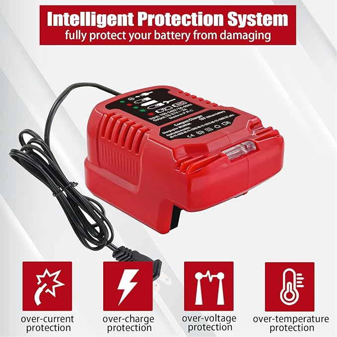 Replacement Charger for Milwaukee M18 18V, Battery Adapter for Milwaukee 18V Lithium-Ion Tools Battery Power Charger