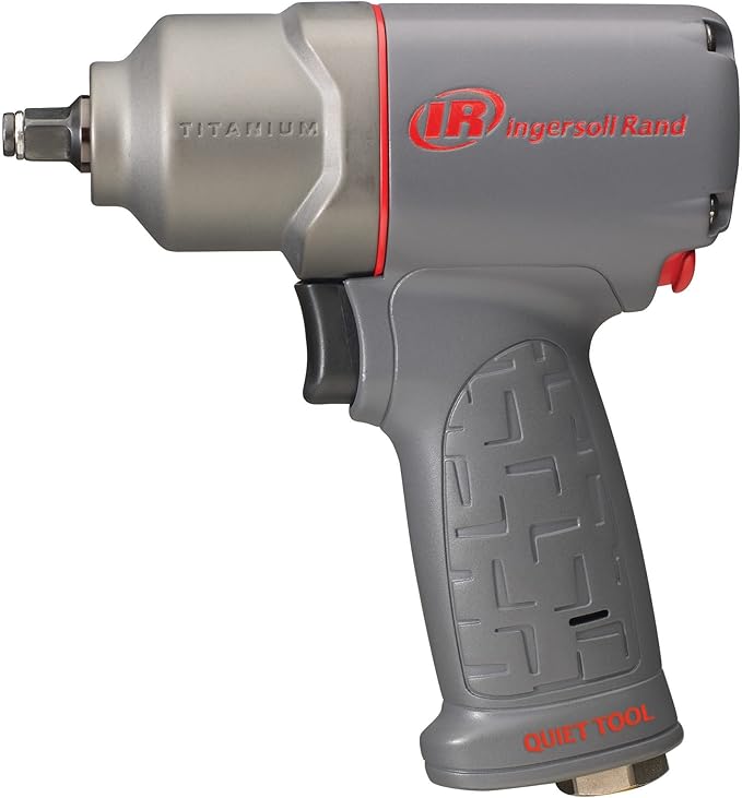 Ingersoll Rand 2115QTiMAX 3/8” Drive Air Impact Wrench, Quiet Tool, Lightweight 2.5 lb Design, Powerful Reverse Torque Output Up to 300 ft lbs, 7 Vane Motor, Max Control, Gray