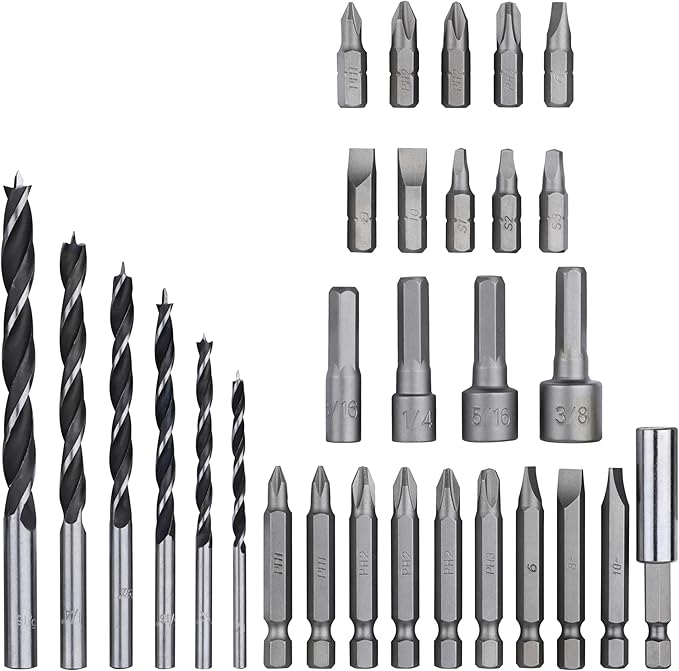 BLACK+DECKER 20V MAX Drill & Home Tool Kit, 34 Piece (BDCD120VA), Orange