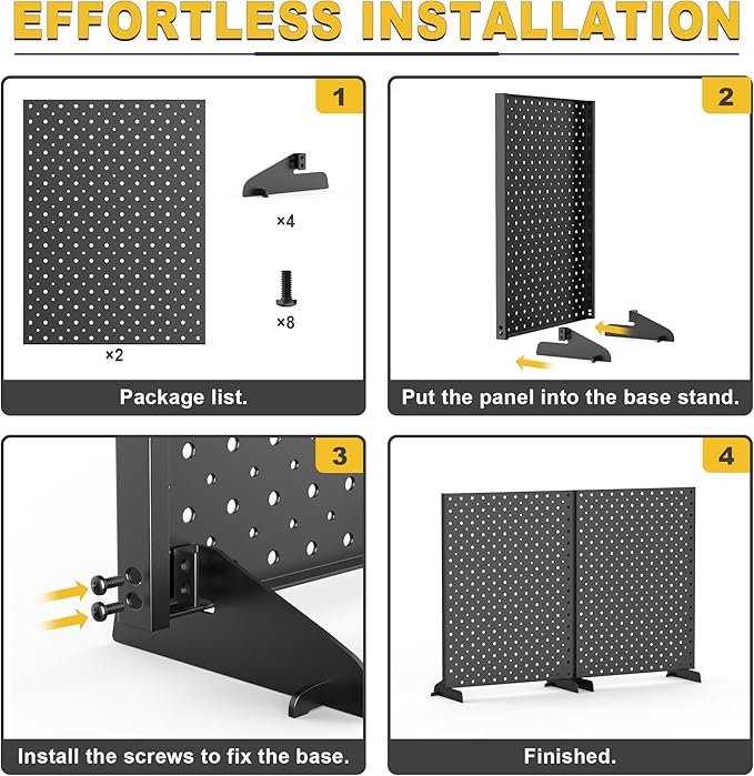 Ultrawall Pegboard Display Stand, Metal Tabletop Pegboard Display, Accessories Rack Organizer for Jewelry, Retail Stores, Craft Shows, 12"X16", 2pcs Black