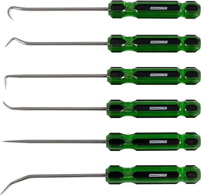 OEMTOOLS 26545 6 Piece Hook And Pick Set With Acetate Handle, Hook Tool And Pick Tool, Vehicle Pick And Hook Set, Pick Tool Set For Mechanics