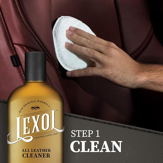 Lexol Leather Conditioner and Cleaner Kit by Lexol, Use on Furniture, Car Interiors, Shoes, Handbags, Includes 2 Application Sponges, Two-Step System, 16 oz Each