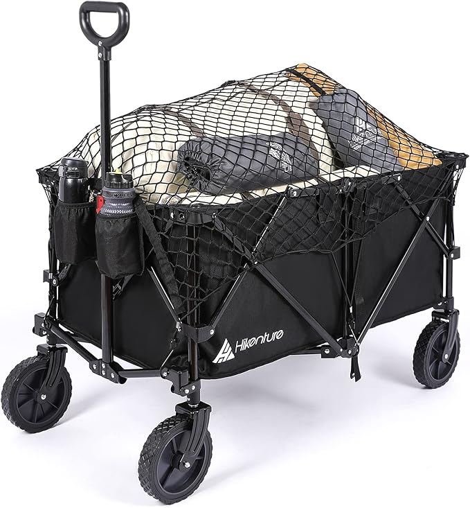 Hikenture Cargo Net for Folding Wagon - Anti-Falling Nylon Cover With 6 Hooks