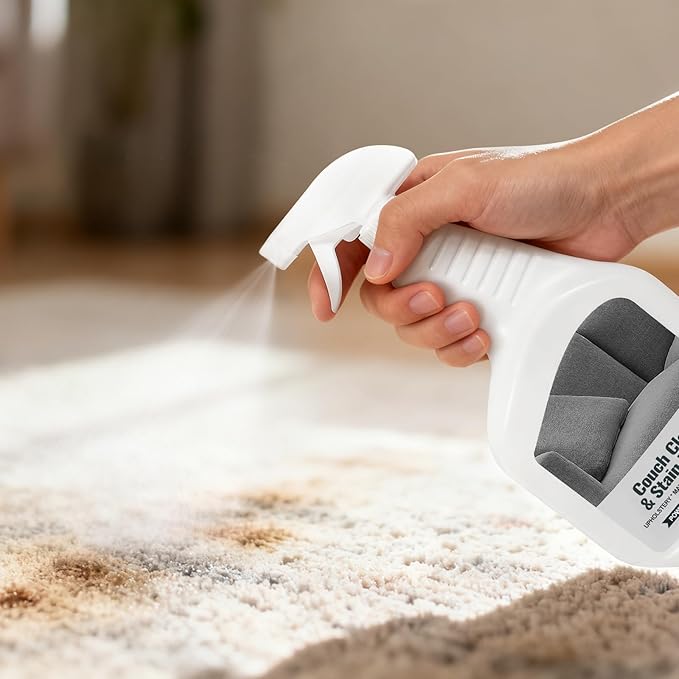 Couch Cleaner & Stain Remover Spray: Strength Multi-Surface Upholstery Cleaner - Pet-Safe Non-Toxic Quick-Drying for Fabric Sofas Carpet Furniture Couches & Car Interiors