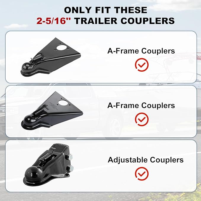 2025 Upgraded Trailer Hitch Lock for 2 5/16" Trailer Couplers, Heavy-Duty Anti Theft Trailer Coupler Locks,Rustproof Steel Tow Lock Trailer Tongue Lock for RV, Trailers, Boat, Camper, Caravan