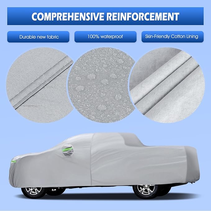 Car Cover Custom Fit for Chevrolet Colorado Short Bed, Migaven Waterproof Full Exterior Cover Sun Rain Protection with Door Zipper