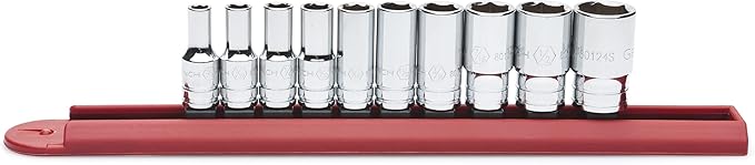 GEARWRENCH 10 Pc. 1/4" Drive 6 Pt. Mid-Length Socket Set, SAE - 80305S