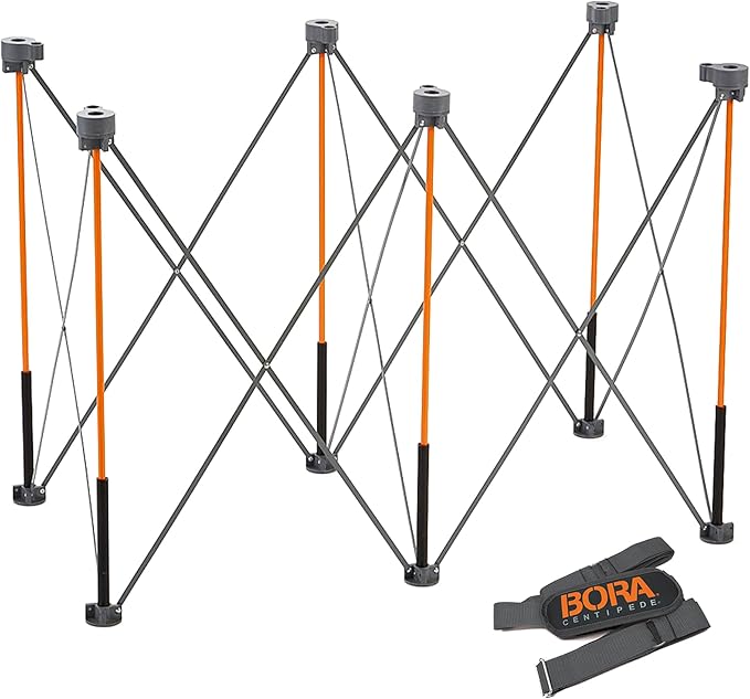 BORA Centipede Folding Work Bench Table for Garage, Heavy Duty Collapsible Portable Workbench, 2x4 Ft Construction Table, 36 Inch Height, 2500 Lb Capacity Comes with Carry Strap CT6