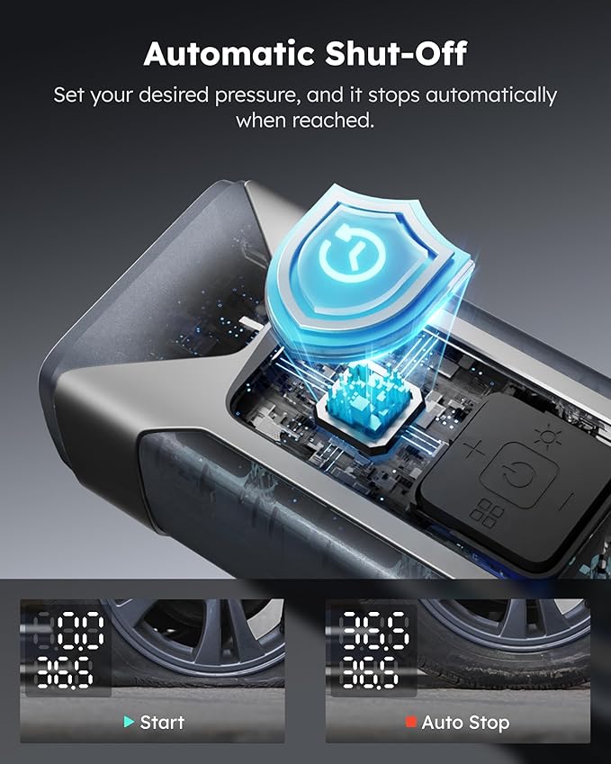 ASMAX T10 Tire Inflator Portable Air Compressor, 160PSI Cordless Electric Air Pump with 7500mAh Battery, Digital Gauge, Auto Shut-Off, Fast Inflation for Car, Motorcycle, Bike, Bicycle, Balls