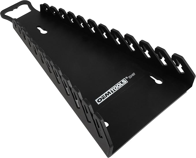 OEMTOOLS 23107 Reverse Wrench Organizer With Handle, For Shop, Garage, Or Tool Box, Organizers And Storage for Convenient Carrying, Case For Wrenches Or Pegboard Tool Holder, 13.8 Inches, Black