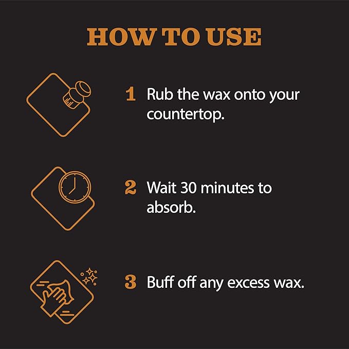 CLARK’S Natural Stone Wax - Seal and Protect Soapstone, Slate and Concrete with Carnauba and Beeswax - Use on Kitchen and Bath Countertops - Enriched with Lemon and Orange Extract, Large 32oz