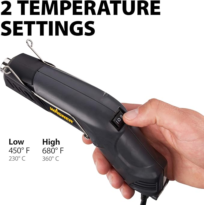Wagner Spraytech 2410909 HT400 Craft Kit Heat Gun, Heat Gun Kit for Crafting, Embossing, Candle Making, Shrink Wrapping, and More, Embossing Heat Tool Craft Gun, Dual Temperature 680 & 450 degrees