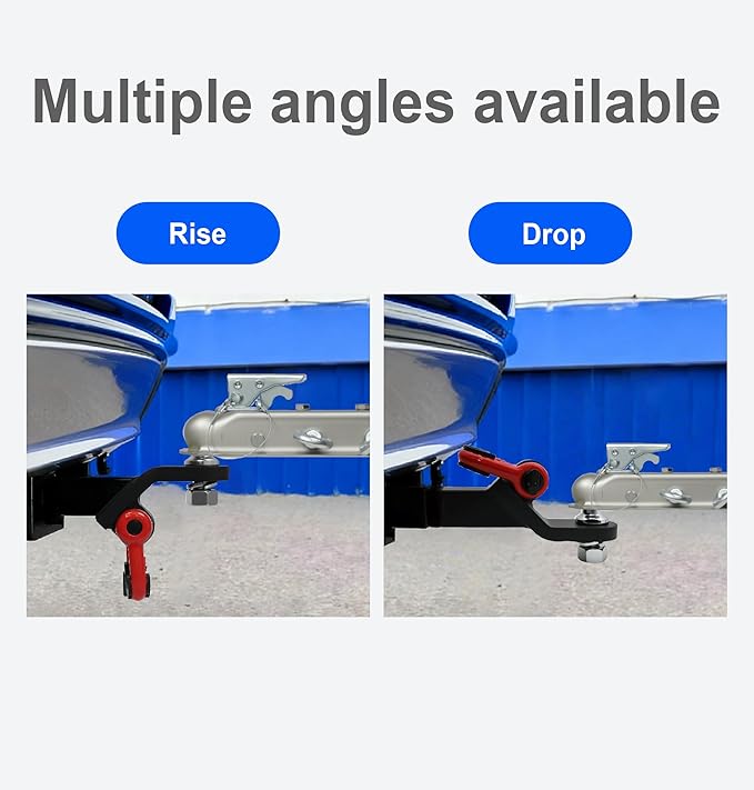 Trailer Hitch Ball Mount Features D Ring Shackle Compatible with 2" Hitch Receiver, 2" Ball Hitch and 3/4" Red Shackle Combo Suitable for Pickup Trucks, Suvs, Sedans, and Other Vehicles (with Lock)