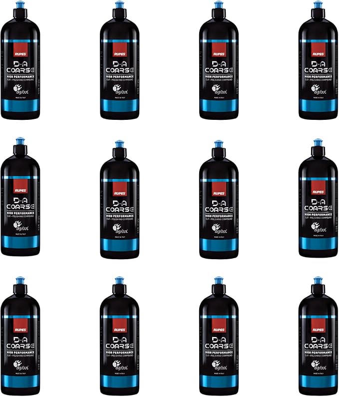 RUPES 1000 ml D-A Coarse High Performance Cut Polishing Compound for Car Detailing & Removing Scratches (Pack of 12) | Severe Defect Removal | Micro-Abrasive Technology | Removes Swirl Marks