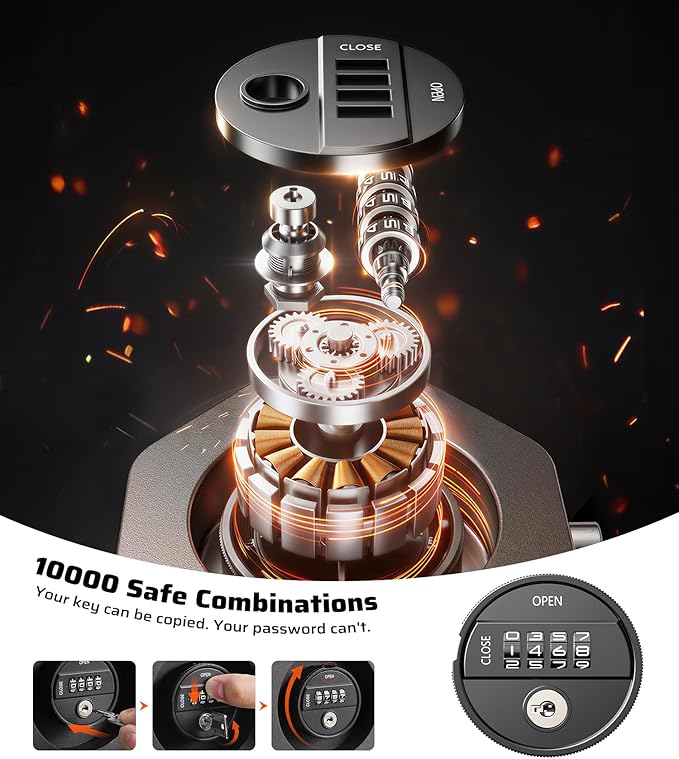 Ehaho 2 5/16" Anti-Theft Trailer Lock, Level 9 Security Combination Trailer Hitch Locks with Handle, Heavy Duty Coupler Lock for RV, Boat, Trailer