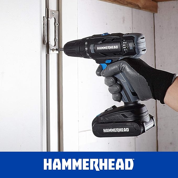 Hammerhead 20V 2-Speed Cordless Drill Driver Kit with 1.5Ah Battery and Charger - HCDD201