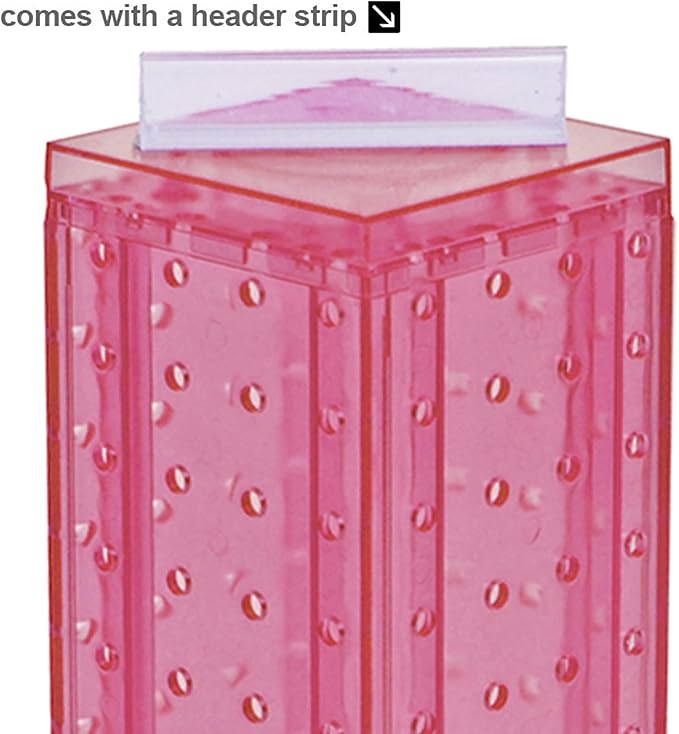 Azar Displays 700220-PNK Pink Pegboard Interlocking Counter Unit 4" x 13" On 9" Diameter Base