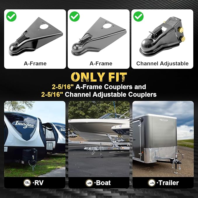 Trailer Lock, Fits 2 5/16 Inch Coupler, Upgraded Stainless Steel Puck Lock, Heavy-Duty Trailer Hitch Locks, Designed for Trailer, RV and Boat