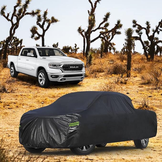 KouKou Truck Cover Waterproof All Weather, 7 Layers Heavy Duty Pickup Cover Outdoor Length from 229 to 242 inches,Universal Fit Truck Ford 150,Ram 1500,Chevy Silverado,Toyota Tundra etc.