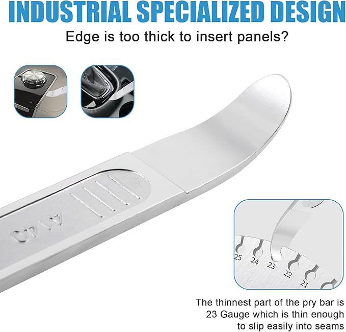 4140 Pry Tool,Pry Bar Trim Removal Tool,Pocket Pry Bar,Automotive Trim Removal Tool Kit,Aircraft Trim Removal Pry Tool,Interior and Exterior Trim Removal Kit for Planes