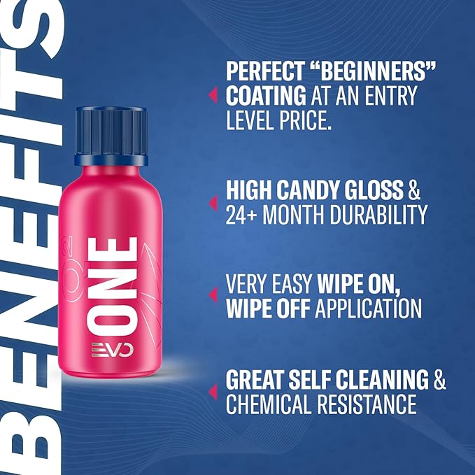 GYEON One EVO Light Box ceramic coating auto paint protection hydrophobic deep gloss finish scratch resistant DIY car detail sealant dark paint safe long lasting durability easy apply swirl free shine