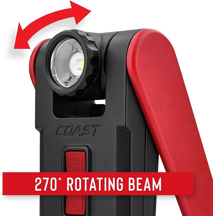 Coast PM200 500 Lumen ALKALINE-DUAL POWER LED Work Light with PURE BEAM TWIST FOCUS and 360-Degree Rotating Magnetic Handle