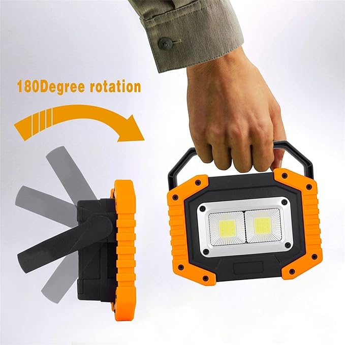 OTYTY LED Work Light Rechargeable, 30W 1500LM Battery Powered Portable Flood Lights with Magnetic Base, 4200mAh Battery for Camping Outdoor Car Repairs Job Site Lighting 2 Pack