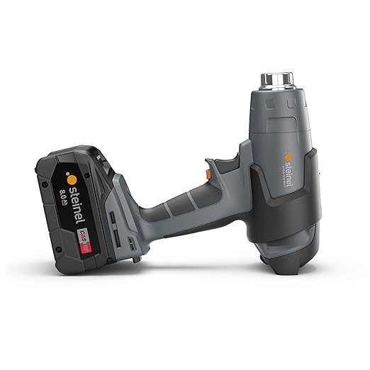 Steinel Cordless Heat Gun MH3 with 8.0 Ah Battery and Charger, 18 V Professional Power Hot Air Gun, LCD Display, 930°F /7 cfm