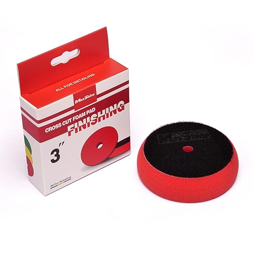 Maxshine 3" Universal Cross Cut Polishing Foam Pad for Finishing – Hook & Loop – DA & Rotary Polisher Compatible – Cross Cut Design for Heat Control & Efficient Compound Application