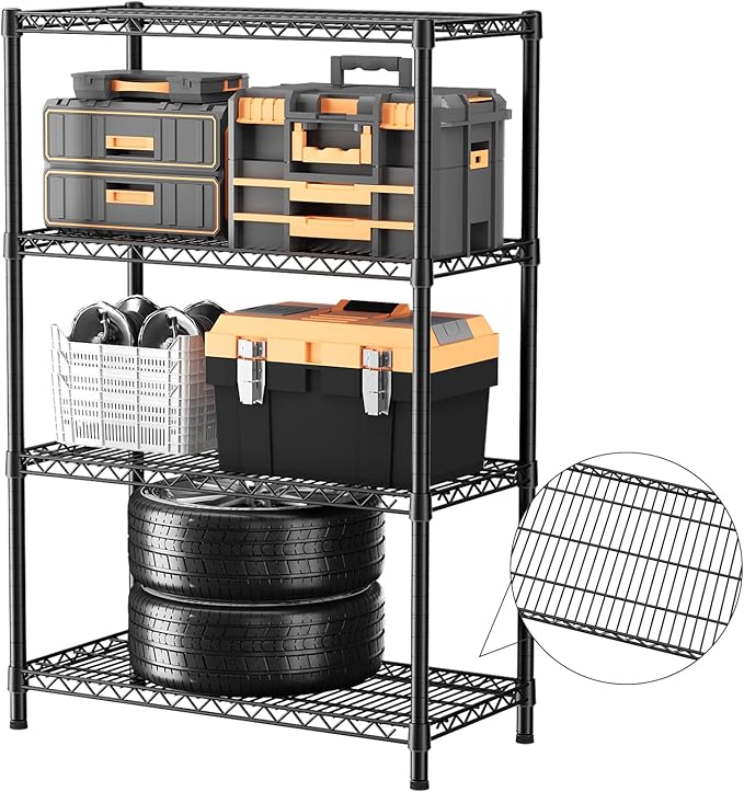 SINGAYE Shelf Closet Wire Shelving：Adjustable Metal Unit for Laundry Room Organization Bathroom Kitchen Home Garage Storage Pantry Rack Shelves