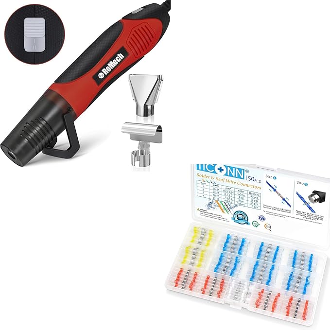 TICONN 150 PCS Solder Seal Wire Connectors + 350W Heat Gun