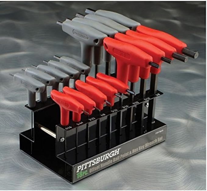 18 Pc SAE & Metric T-Handle Ball End Hex Key Set by USATNM
