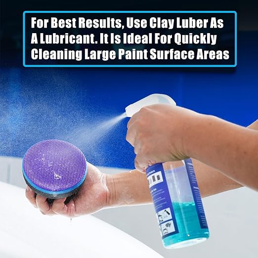 Synthetic Clay, 2-Pack Hand Clay Bar Pad for Car Auto Detailing, Cleansing, Paint Surface Prep Tool for Waxing & Polishing (Blue Purple)