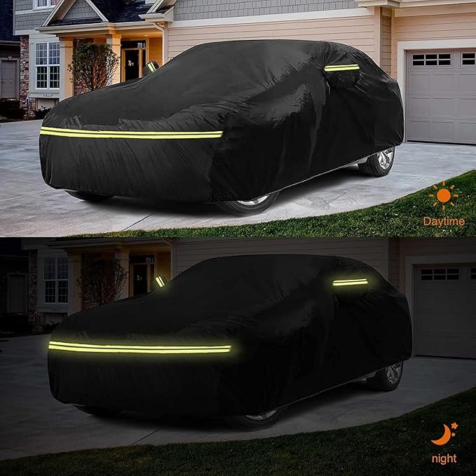 Waterproof Car Covers Replace for 2014-2025 Infiniti Q50 /Q60, 6 Layers All Weather Custom-fit Car Cover with Zipper Door & Windproof Bands for Snow Rain Dust Hail Protection (Q50)