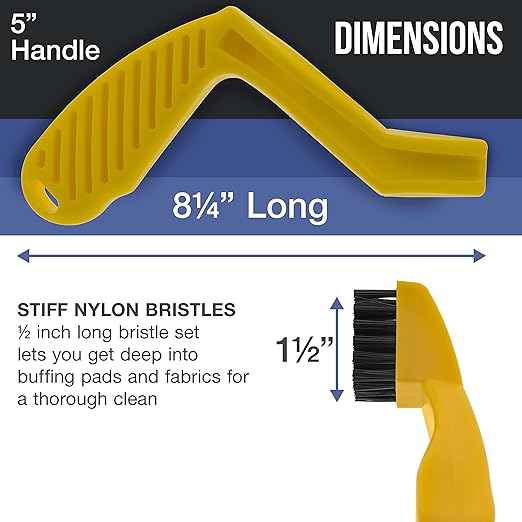 TCP Global Polishing and Buffing Pad Cleaning Spur Tool and Foam Pad Conditioning Brush - Clean Recondition Polisher Buffer Wool Compound & Polish Pads - Revitalize Microfiber Bonnets, Auto Detailing