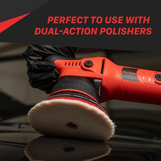 Maxshine 3" Universal Wool Buffing Polishing Pad for Cutting – 100% Natural Wool with Hook & Loop – DA Polisher Compatible – Aggressively Removes Scratches, Swirls & Oxidation